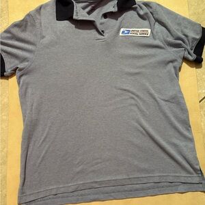 Blue Polo Shirt with Black Accents